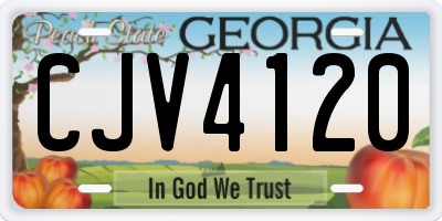 GA license plate CJV4120