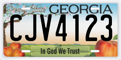 GA license plate CJV4123