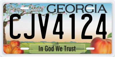 GA license plate CJV4124