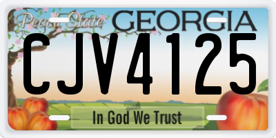 GA license plate CJV4125