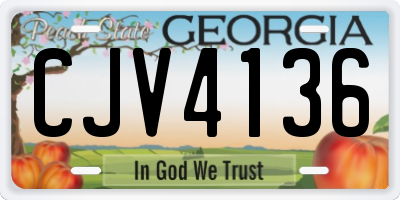 GA license plate CJV4136
