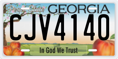GA license plate CJV4140