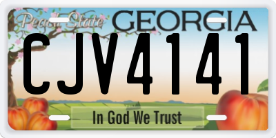 GA license plate CJV4141