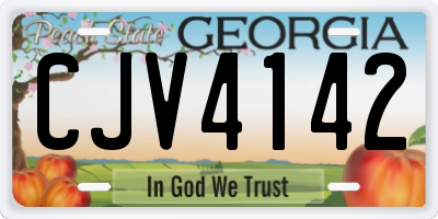 GA license plate CJV4142