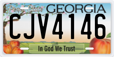GA license plate CJV4146
