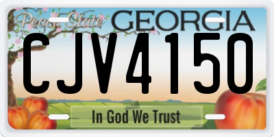 GA license plate CJV4150