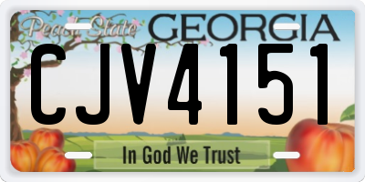 GA license plate CJV4151