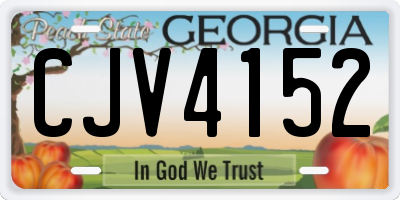 GA license plate CJV4152