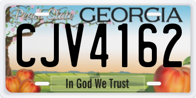 GA license plate CJV4162