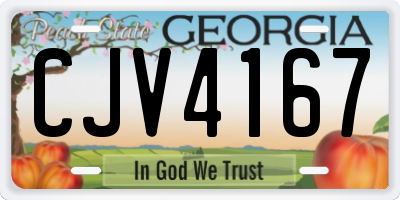 GA license plate CJV4167