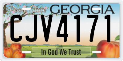GA license plate CJV4171