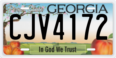 GA license plate CJV4172