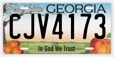 GA license plate CJV4173
