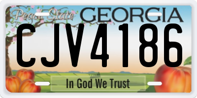 GA license plate CJV4186