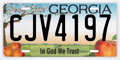 GA license plate CJV4197