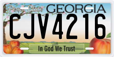 GA license plate CJV4216