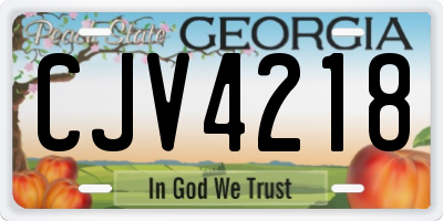 GA license plate CJV4218