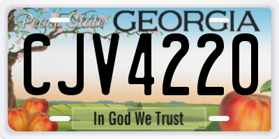 GA license plate CJV4220