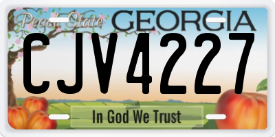 GA license plate CJV4227