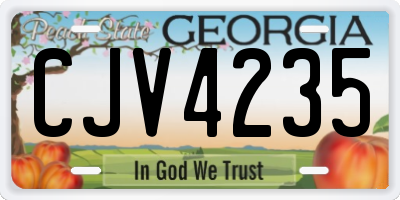 GA license plate CJV4235
