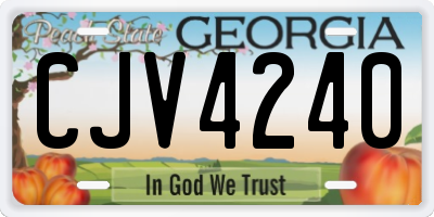GA license plate CJV4240