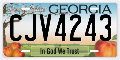 GA license plate CJV4243