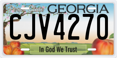 GA license plate CJV4270