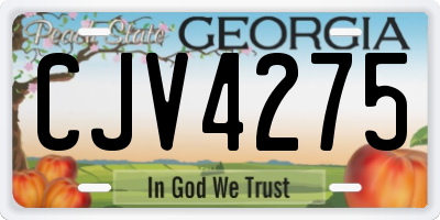 GA license plate CJV4275
