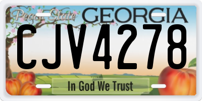 GA license plate CJV4278