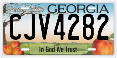 GA license plate CJV4282