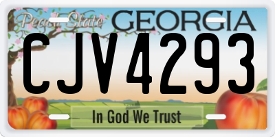 GA license plate CJV4293