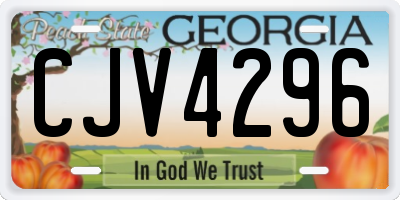 GA license plate CJV4296