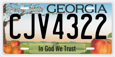 GA license plate CJV4322
