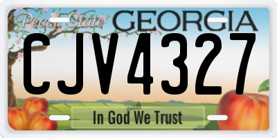 GA license plate CJV4327