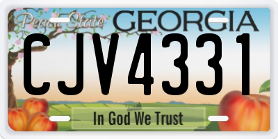 GA license plate CJV4331