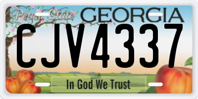 GA license plate CJV4337