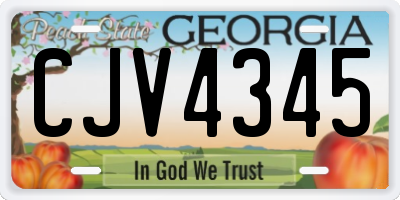 GA license plate CJV4345