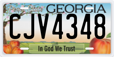 GA license plate CJV4348