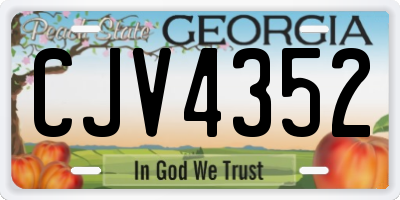 GA license plate CJV4352