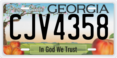 GA license plate CJV4358