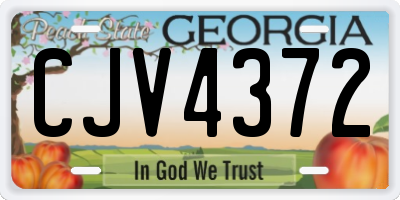 GA license plate CJV4372