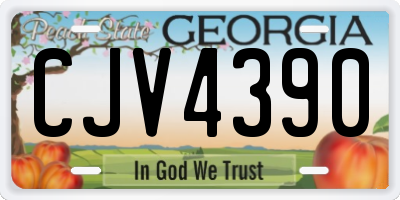 GA license plate CJV4390