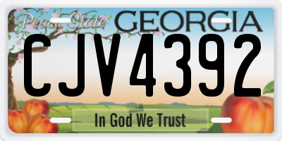 GA license plate CJV4392