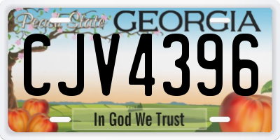 GA license plate CJV4396