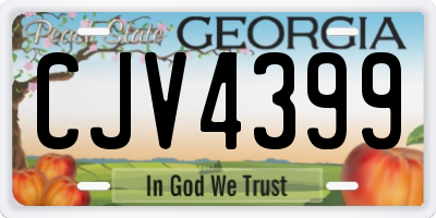 GA license plate CJV4399