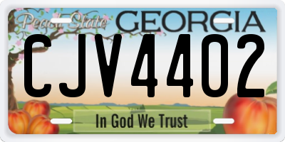 GA license plate CJV4402