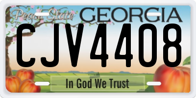 GA license plate CJV4408
