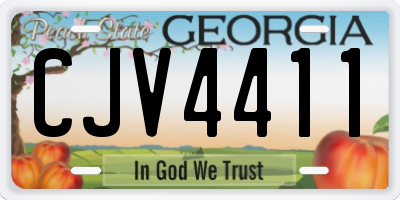 GA license plate CJV4411