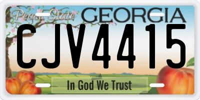 GA license plate CJV4415