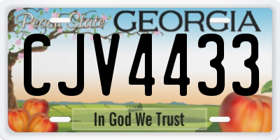 GA license plate CJV4433